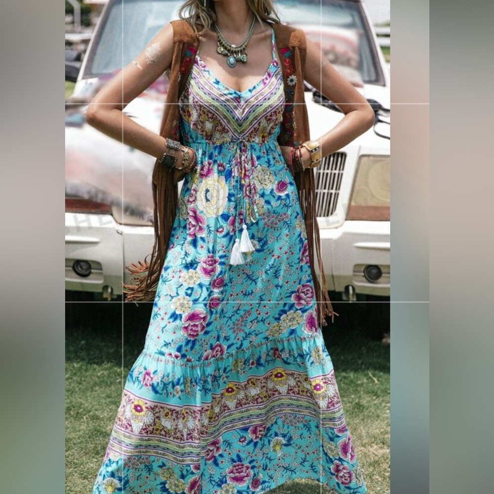 Boho maxi dress Fashion nova